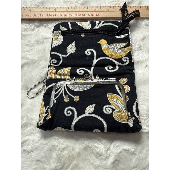VERA BRADLEY POCKET WALLET YELLOW BIRD 6 X 4 Inch Carabiner - Picture 2 of 7